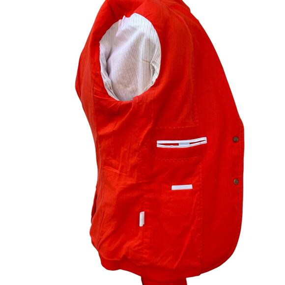 J. Crew Schoolboy Linen Blend Blazer Sz 6 Orange Lined Academia Careerwear - Picture 14 of 16